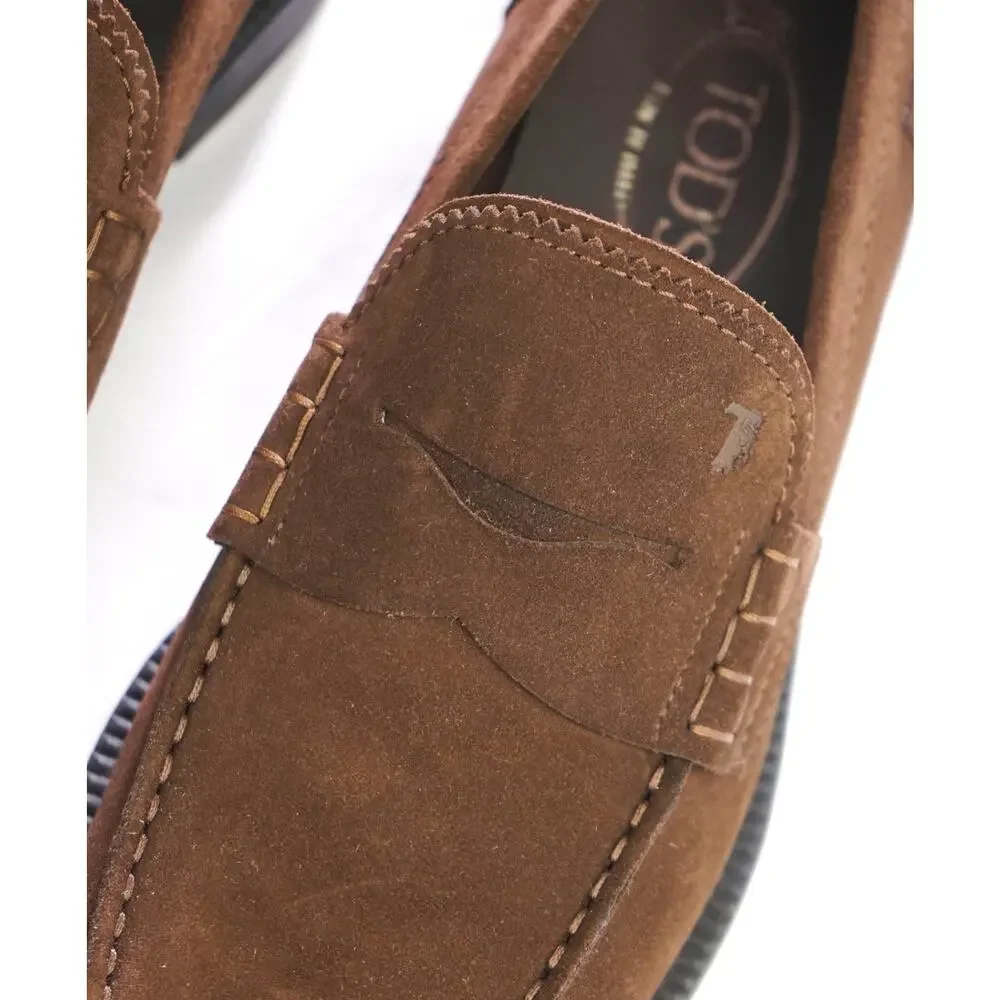$875 TOD'S - Boston Brown Suede Penny Loafers - US 8 (7UK)